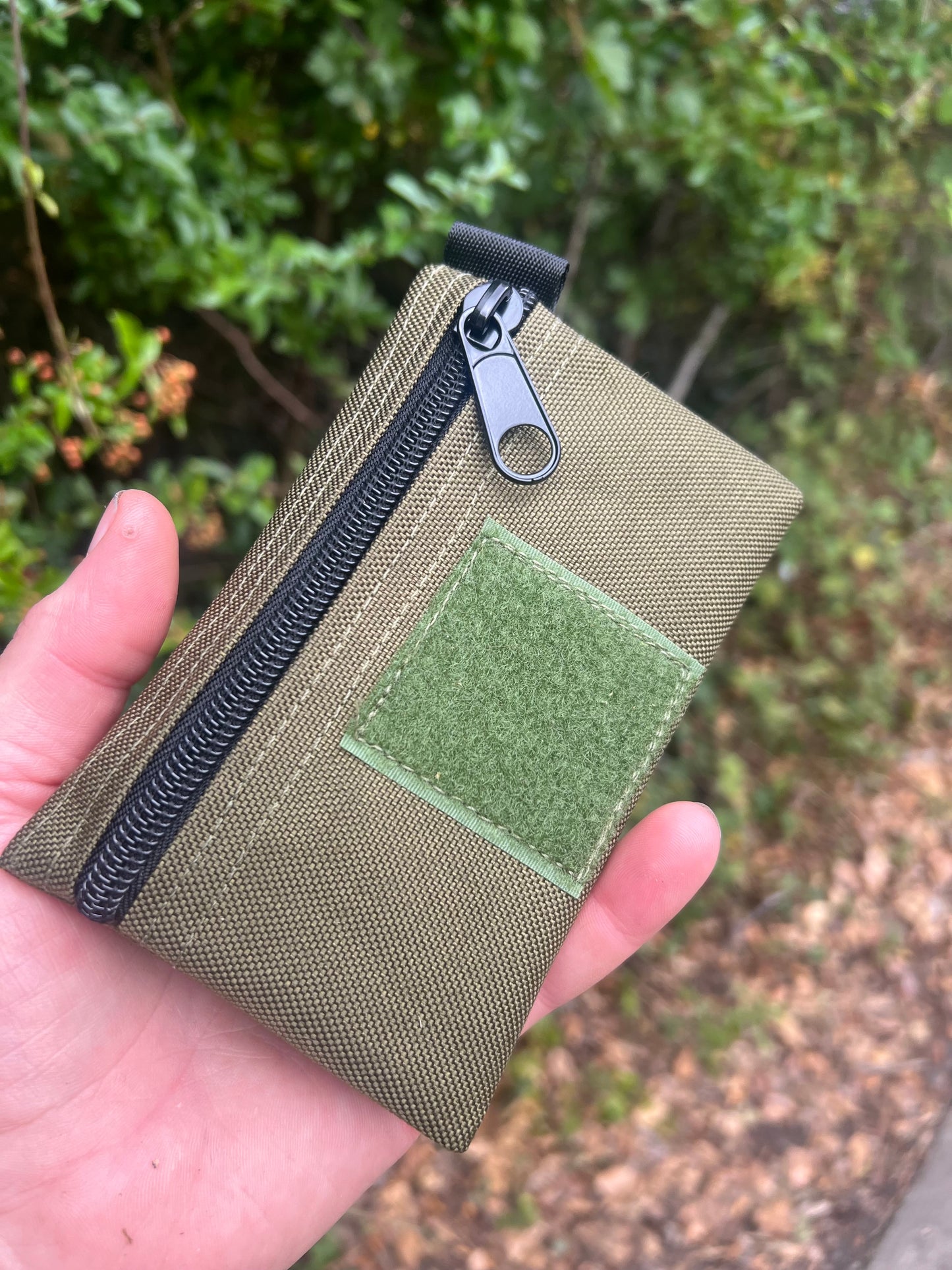 Pocket Wallet In Olive Green Nylon